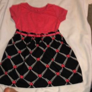 2T Red and Black valentine dress w/ hearts